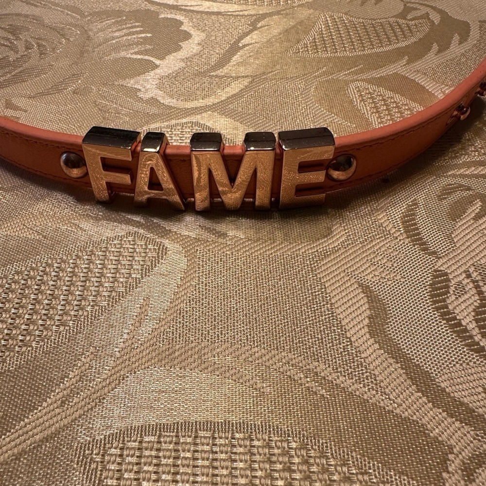 Orange Belt with Gold 'FAME' Buckle